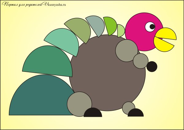 Аппликация из геометрических фигур для детей