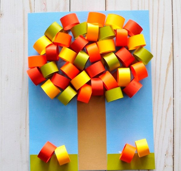 Поделки из цветной бумаги осень