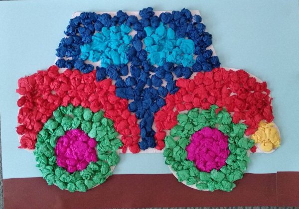 Аппликация из комочков салфеток