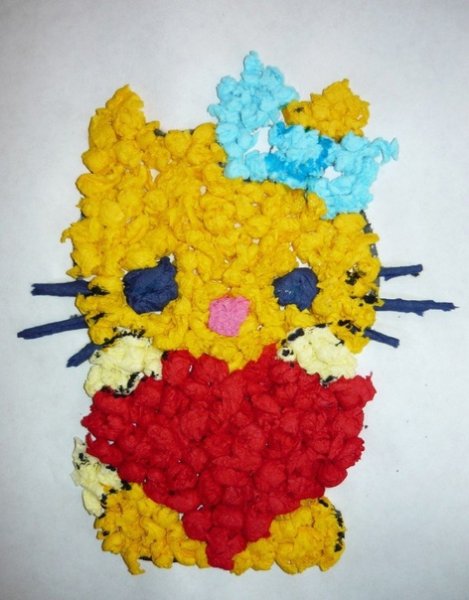 Аппликация из бумажных комочков