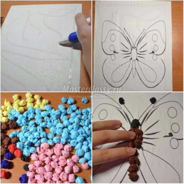 Поделка из скрученных бумажных шариков