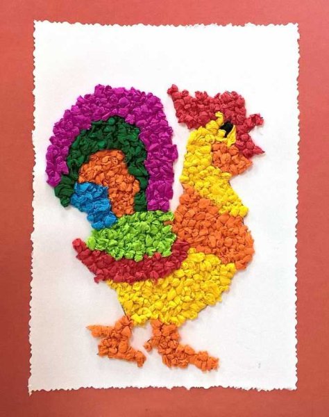 Аппликация из салфеток бумажных