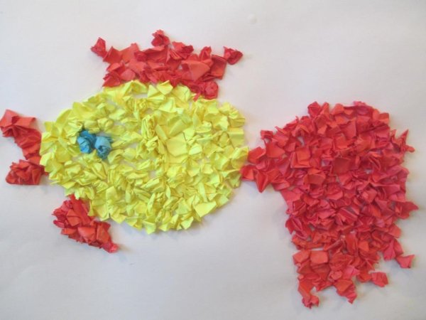 Мятая бумага аппликация