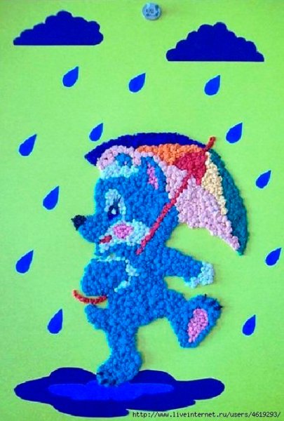 Аппликация из комочков бумаги