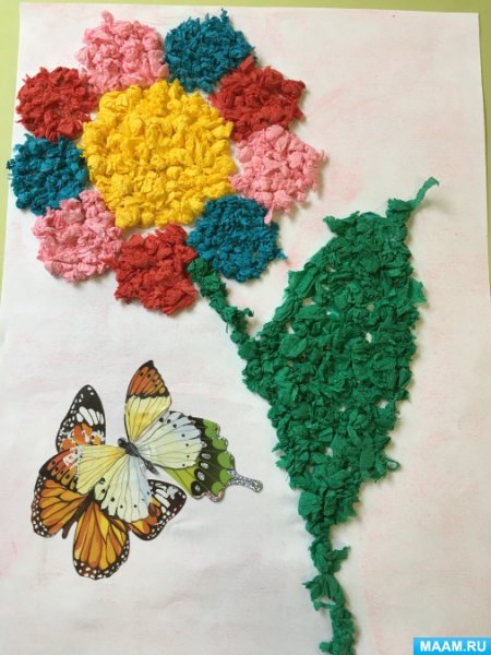 Аппликация из салфеток бумажных