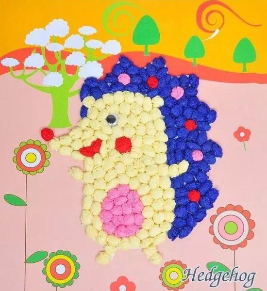 Аппликация из бумажных комочков