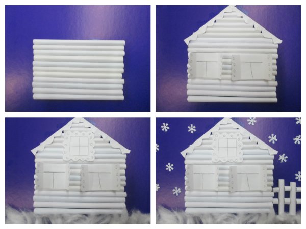 Поделка домик из бумаги