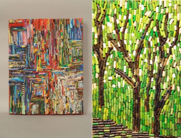 Панно из журнальных листов