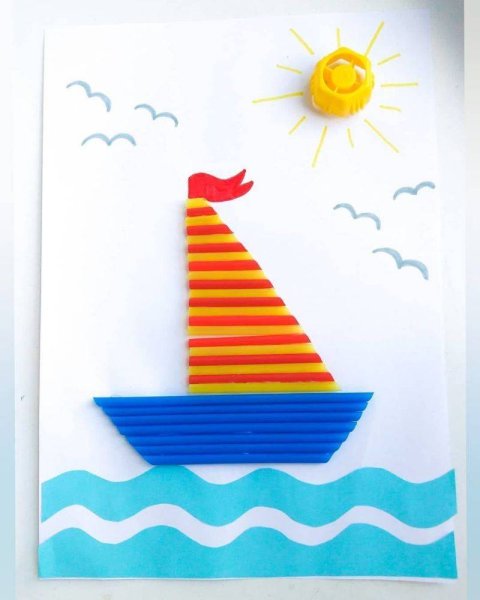 Кораблик аппликация для детей