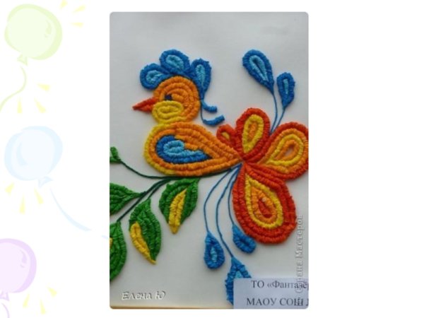 Аппликация из гофротрубочек