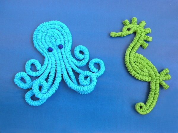 Морской конек из Гофротрубочки