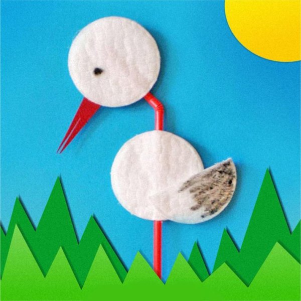 Подделка из ватных ждисков