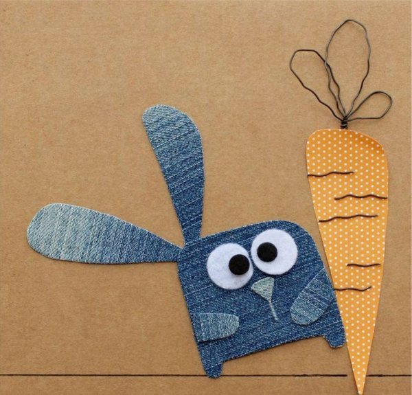 Аппликация из джинсовой ткани