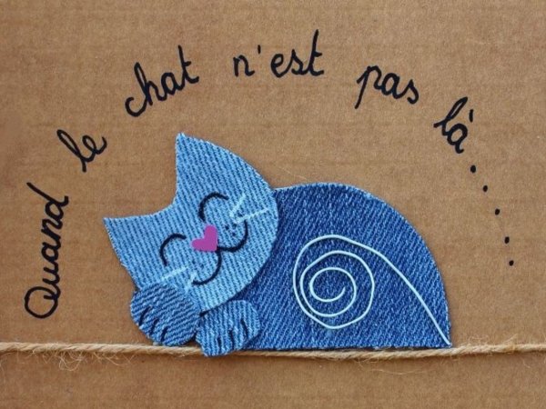 Аппликации из джинсов