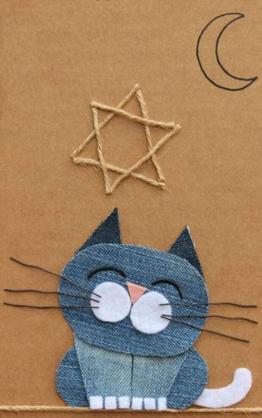 Забавные аппликации из джинсовой ткани