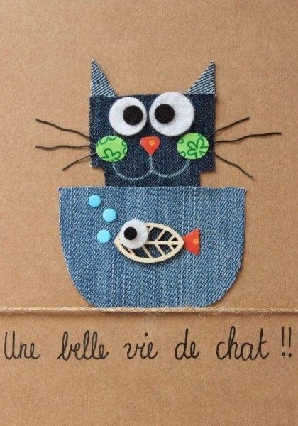 Аппликация из джинсовой ткани для детей