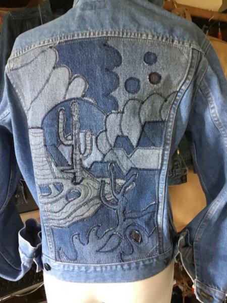 Джинсовая аппликация на одежде