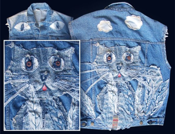 Аппликация из джинсовой ткани на одежду
