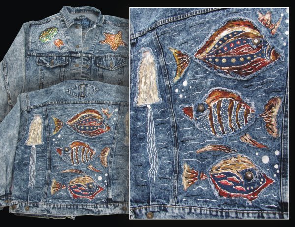 Вышивка на джинсовой ткани