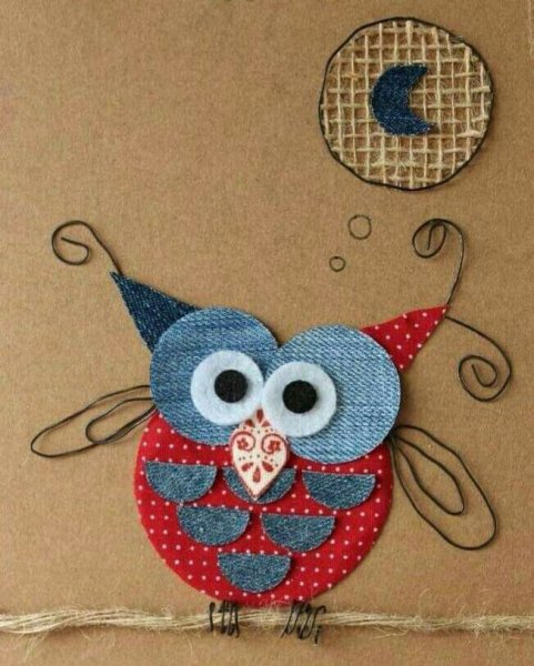Аппликация из джинсовой ткани