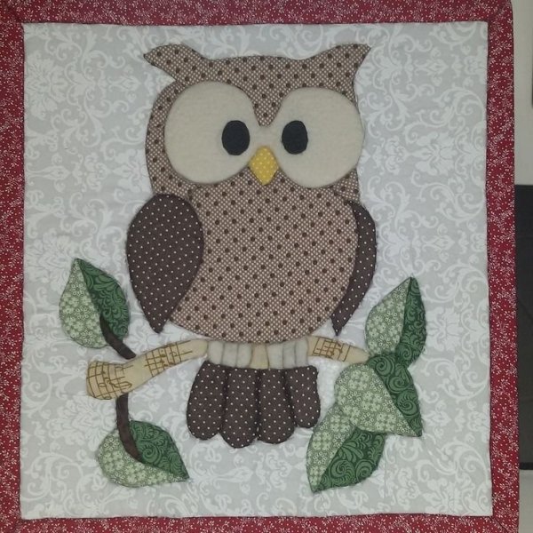 Аппликация Сова из ткани