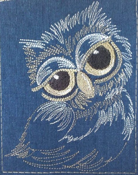 Сашико Сова вышивка