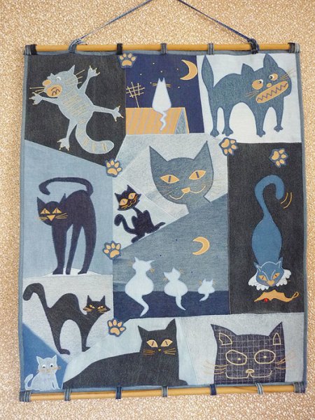 Джинсовый пэчворк панно