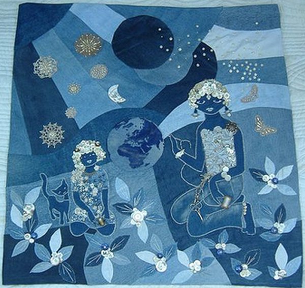 Лоскутные панно из джинсы