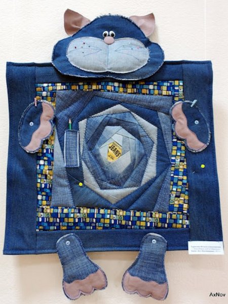 Лоскутные панно из джинсы