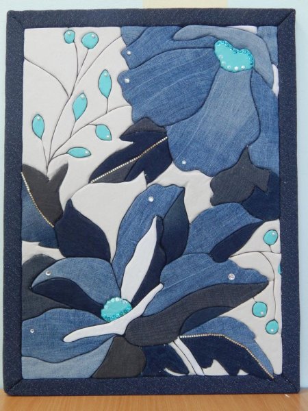 Панно из джинсовой ткани