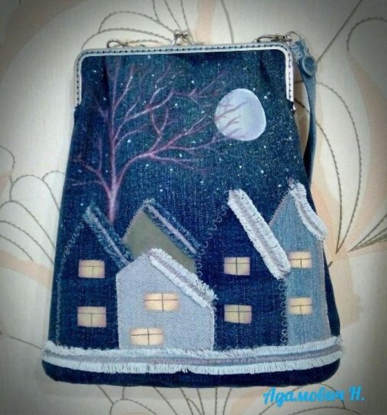 Лоскутные домики джинсовые