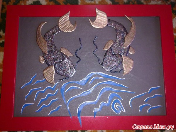 Аппликация из кожи картины