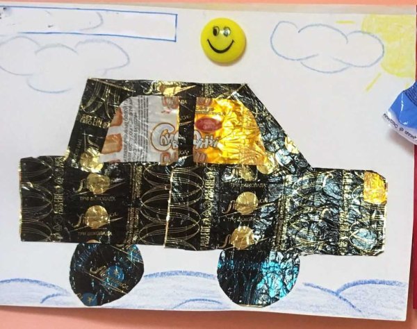 Аппликация из фантиков от конфет