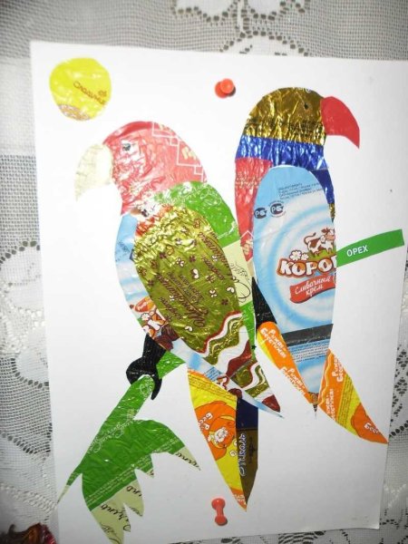 Поделки из конфетных фантиков