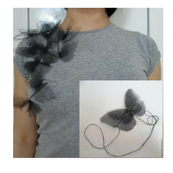 Украсить футболку фатином