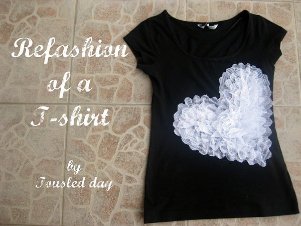 Декор футболки фатином