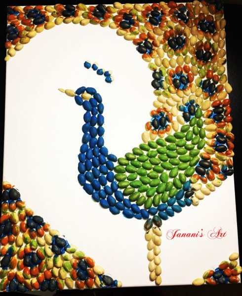 Аппликация из скорлупы фисташек