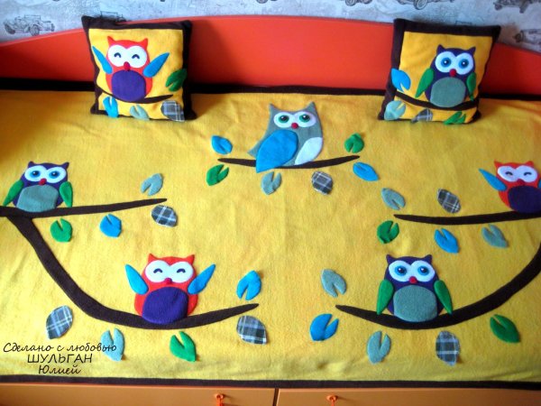 Одеяло с аппликациями из фетра своими руками