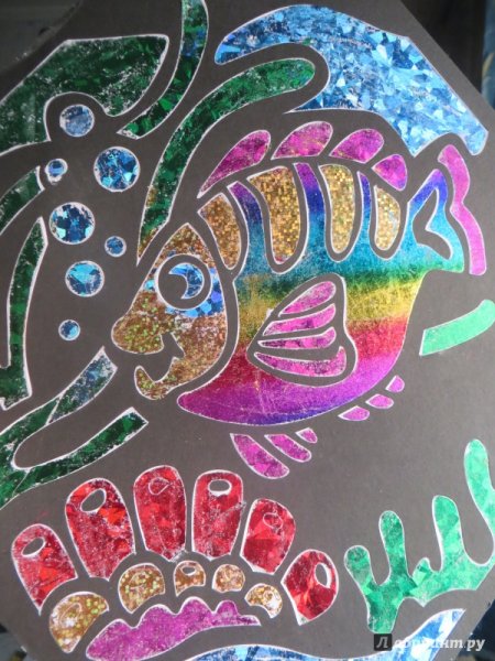 Аппликация из цветной фольги