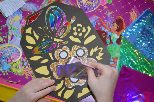 Аппликация из цветной фольги