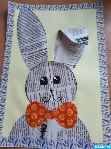 Аппликация из газеты для детей