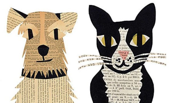 Аппликация из старых газет