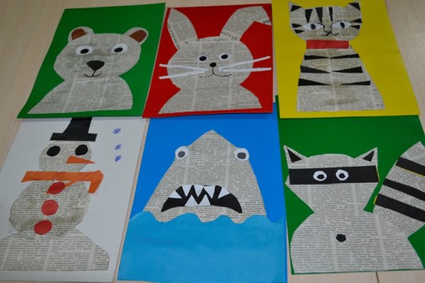 Аппликация из газет