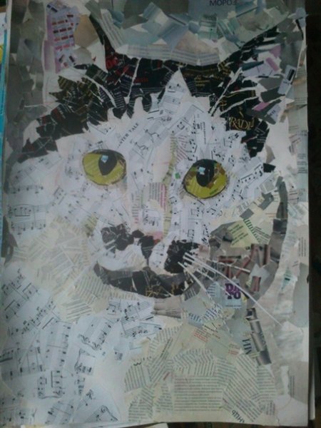 Аппликация из газет и журналов