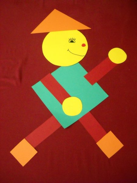 Аппликация из геометрических фигур для детей