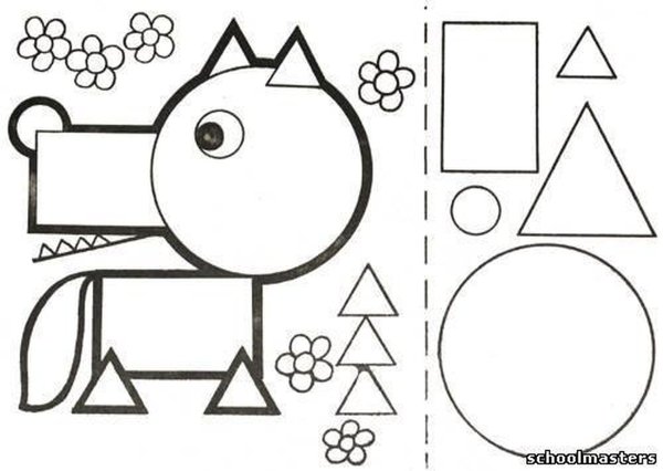 Геометрическая аппликация для детей