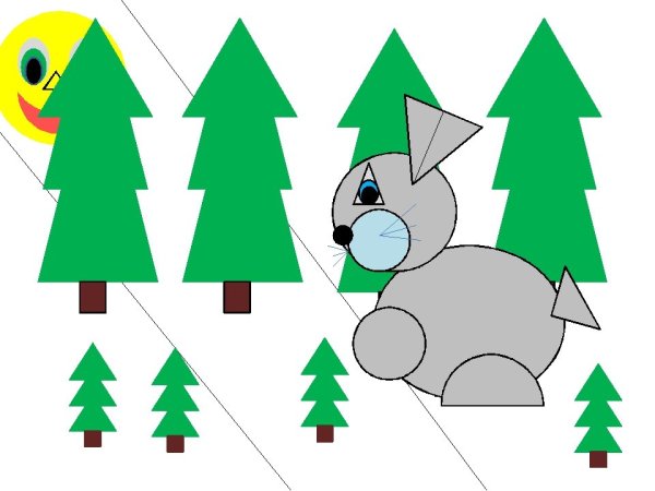 Звери из геометрических фигур