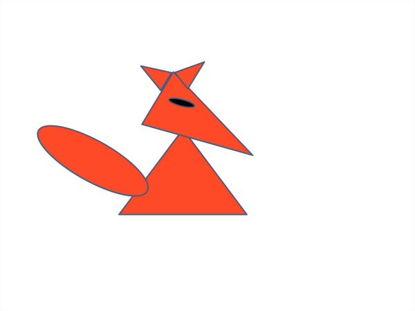 Лисичка из геометрических фигур