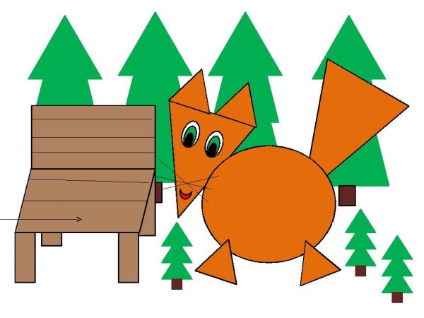 Животные из геометрических фигур