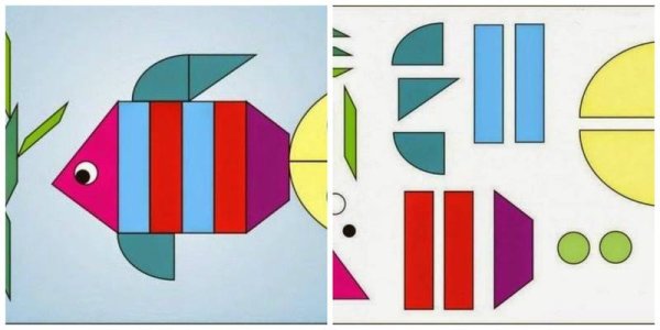 Аппликация из геометрических фигур